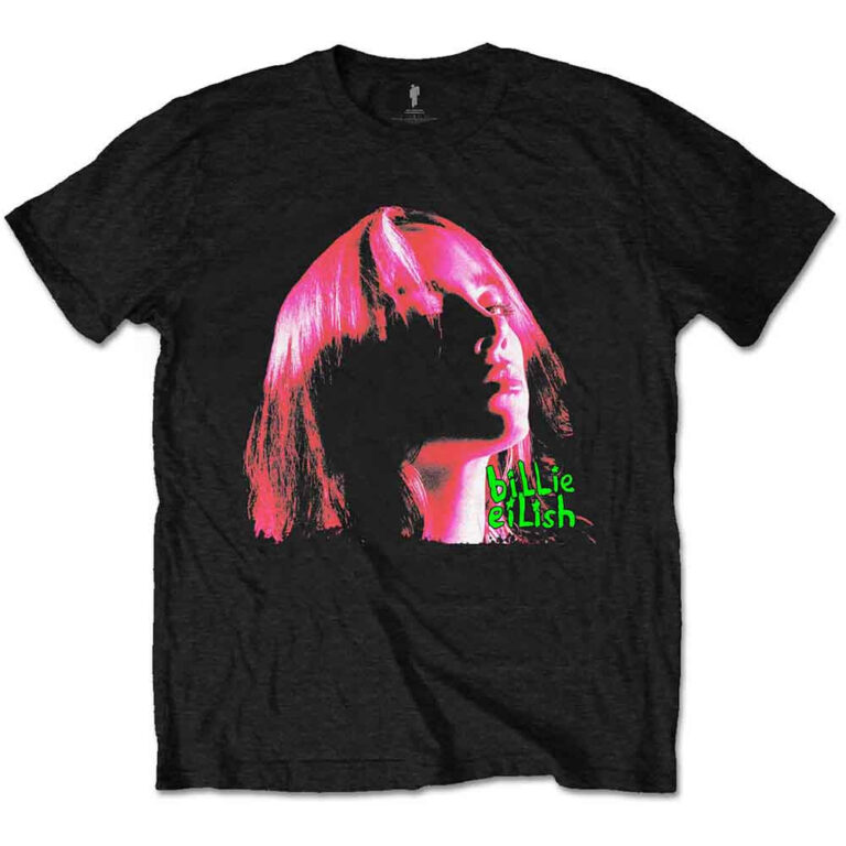 Billie Eilish Neon Shadow Pink Black T-Shirt