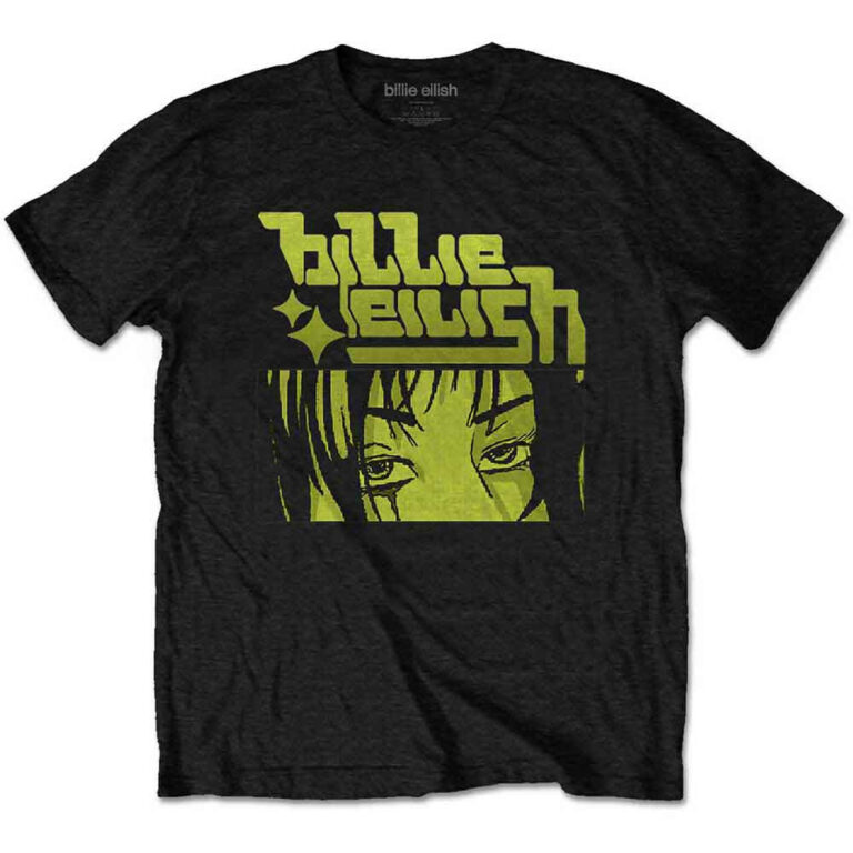 Billie Eilish Anime Logo Black T-Shirt