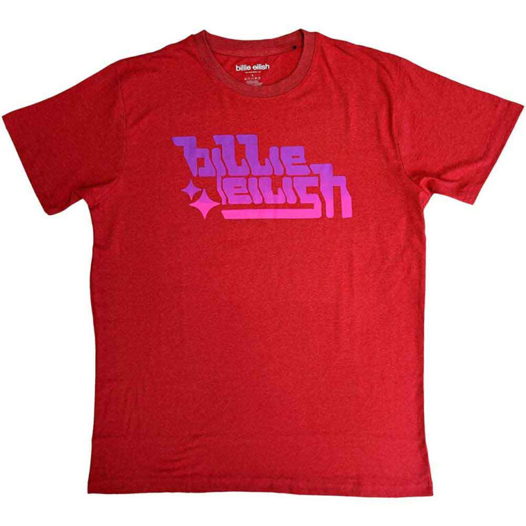Billie Eilish Purple Logo Red T-Shirt