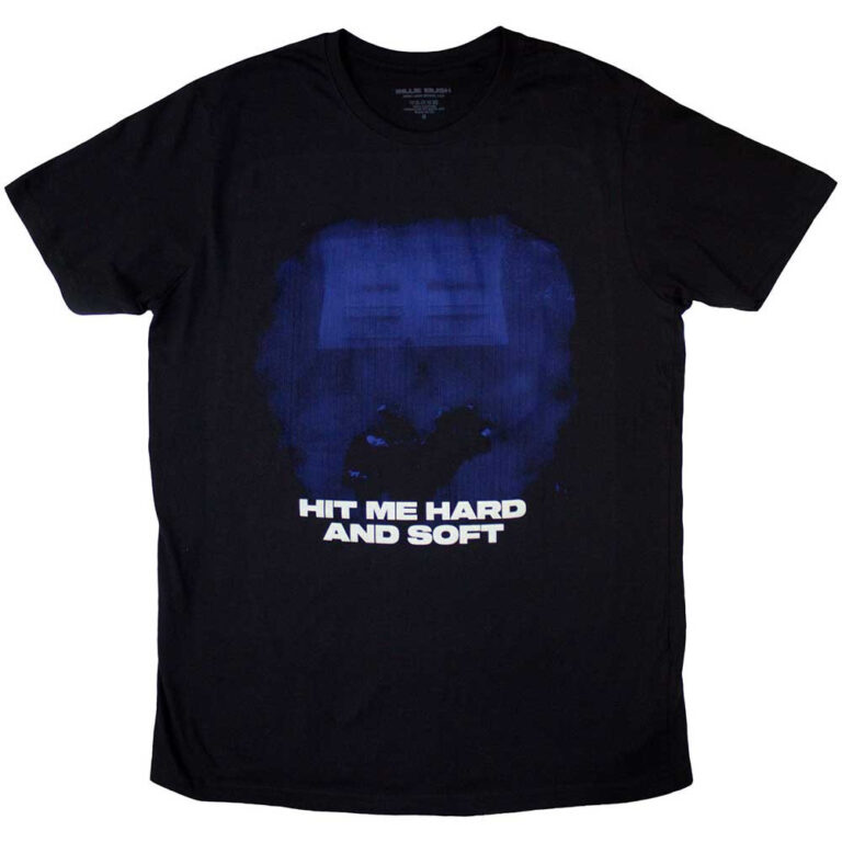 Billie Eilish Hit Me Hard And Soft Blue Lines Black T-Shirt