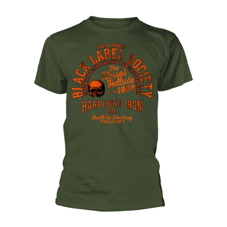 Black Label Society – Hardcore Iron (military Green) Front / Back Print T-Shirt