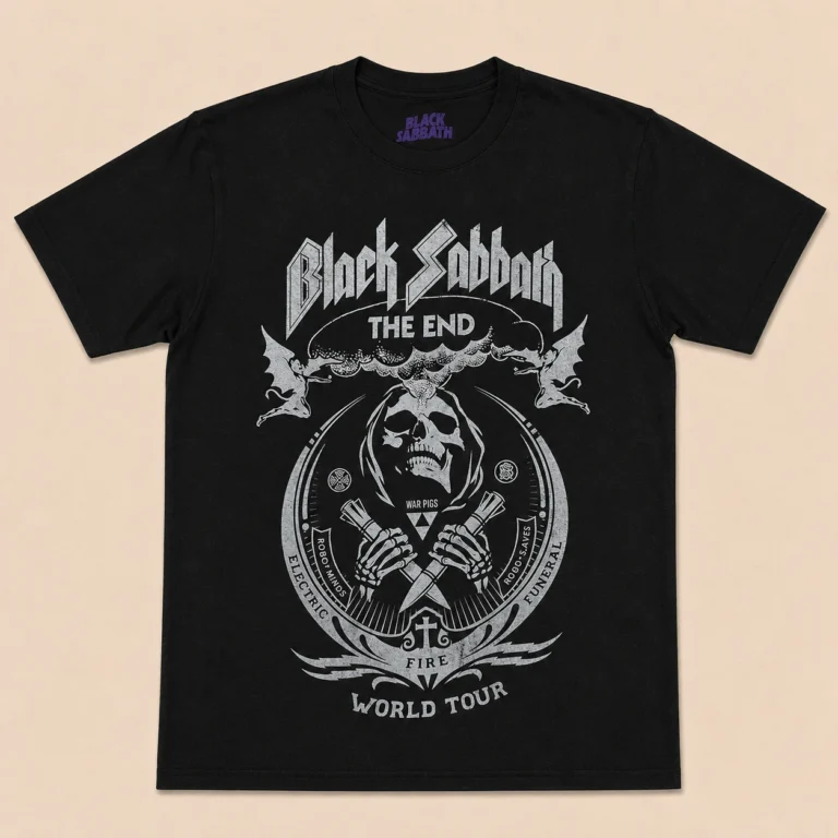 Black Sabbath The End Mushroom Cloud Black T-Shirt