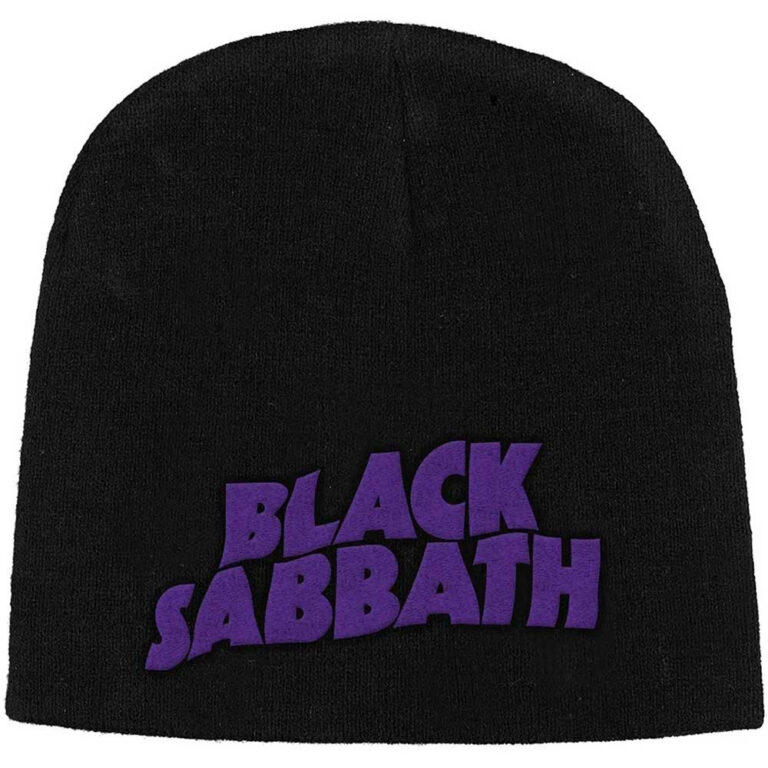 Black Sabbath Unisex Purple Logo Black Beanie Hat