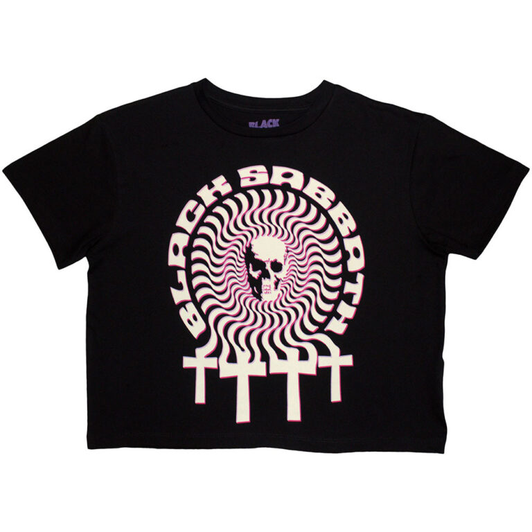 Black Sabbath Hypnotic Skull Black Ladies Crop Top