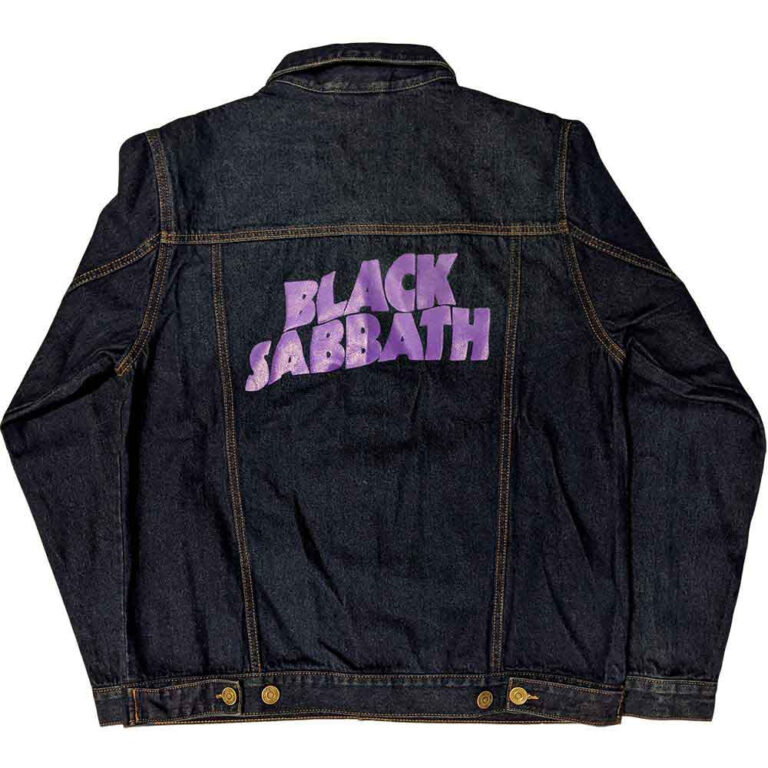 Black Sabbath Wavy Logo Denim Blue Back Print Denim Jacket