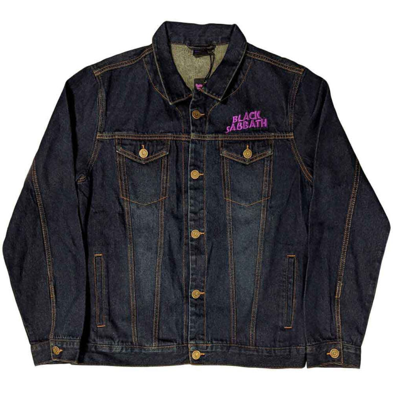 Black Sabbath Wavy Logo Denim Blue Back Print Denim Jacket