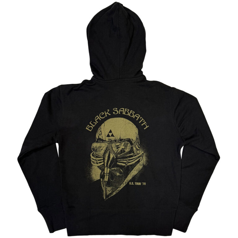Black Sabbath Tour 1978 Black Back Print Ladies Zip Hoodie