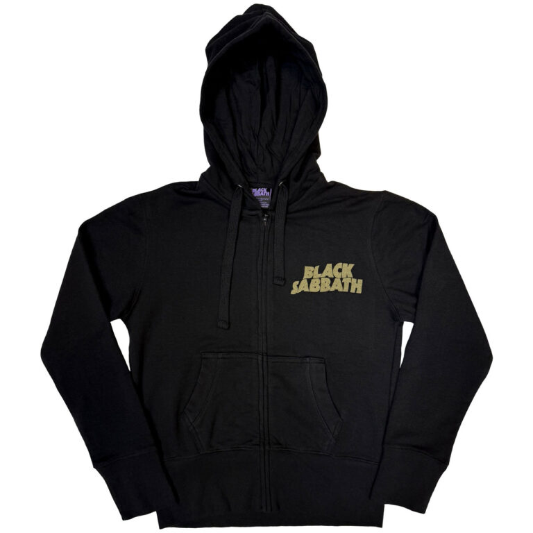 Black Sabbath Tour 1978 Black Back Print Ladies Zip Hoodie