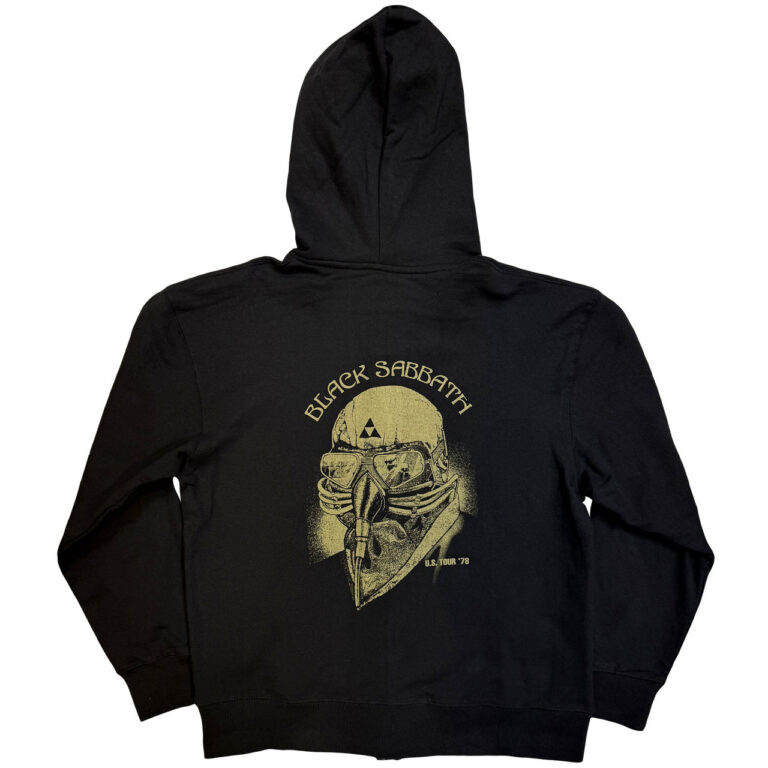 Black Sabbath Tour 1978 Black Back Print Zip Hoodie