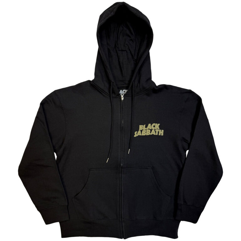 Black Sabbath Tour 1978 Black Back Print Zip Hoodie