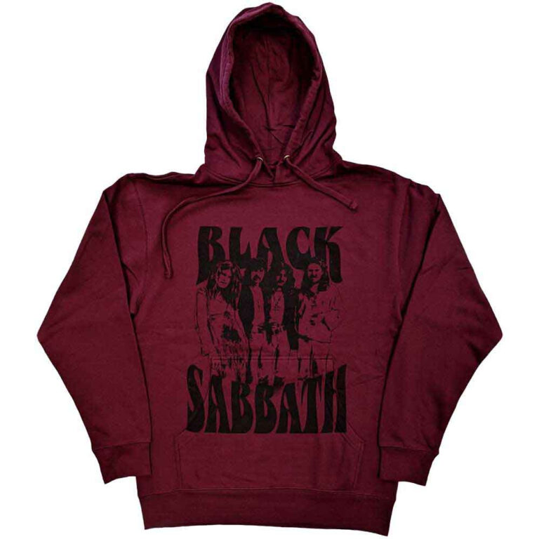 Black Sabbath Band and Logo Maroon Red Pullover Hoodie