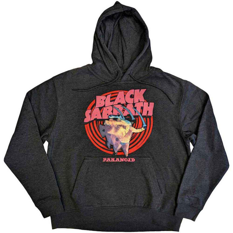 Black Sabbath Paranoid Charcoal Grey Pullover Hoodie