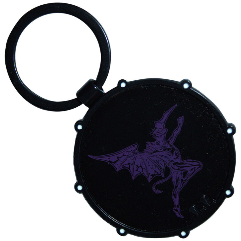 Black Sabbath Wavy Logo & Daemon Drum Double Sided Keychain