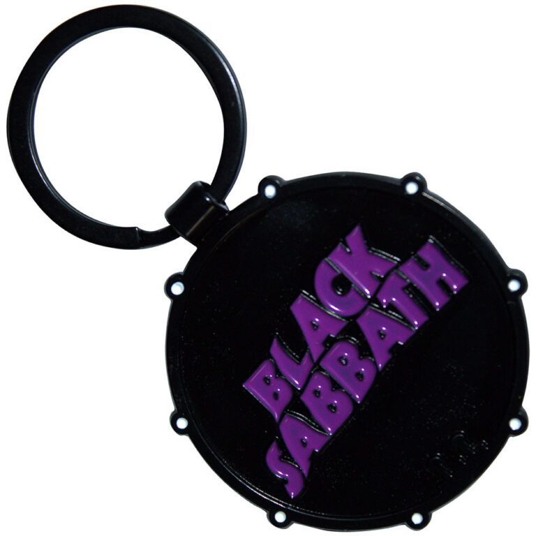 Black Sabbath Wavy Logo & Daemon Drum Double Sided Keychain