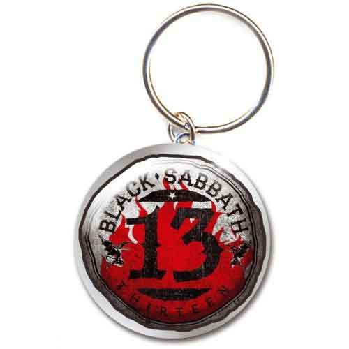 Black Sabbath 13 Flame Circle Photo Print Keychain