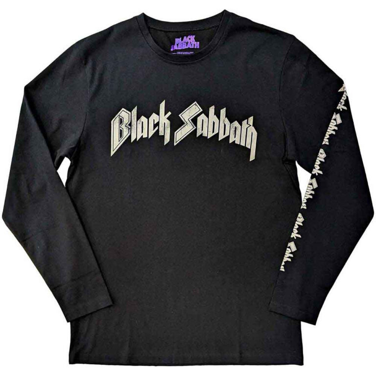 Black Sabbath The End Mushroom Cloud Black Back & Sleeve Print Long Sleeve T-Shirt