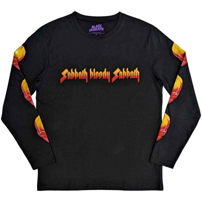 Black Sabbath Bloody Sabbath Black Back & Sleeve Print Long Sleeve T-Shirt
