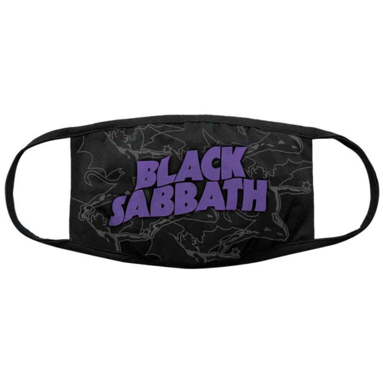 Black Sabbath Distressed Black Face Mask
