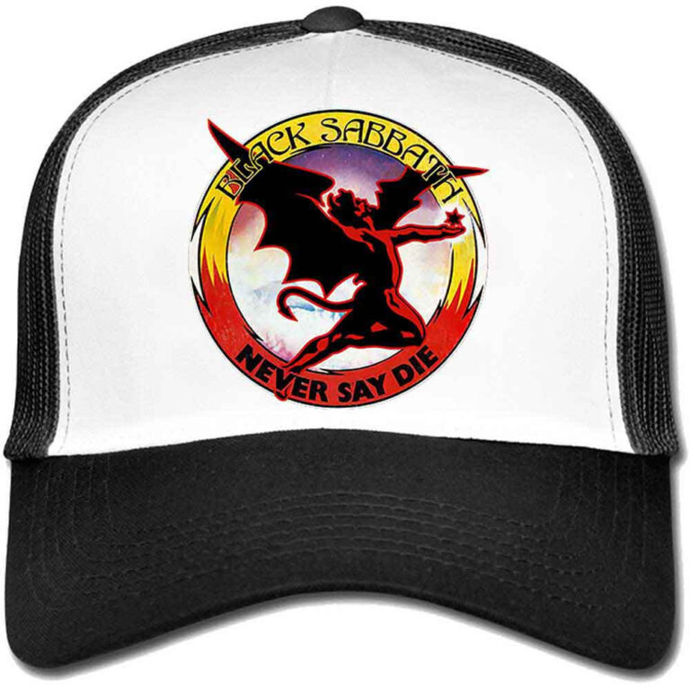 Black Sabbath Never Say Die Black & White Mesh Back Cap