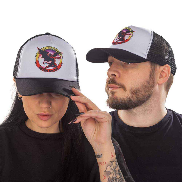 Black Sabbath Never Say Die Black & White Mesh Back Cap