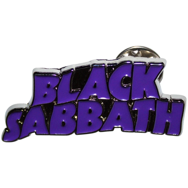 Black Sabbath Purple Wavy Logo Pin Badge