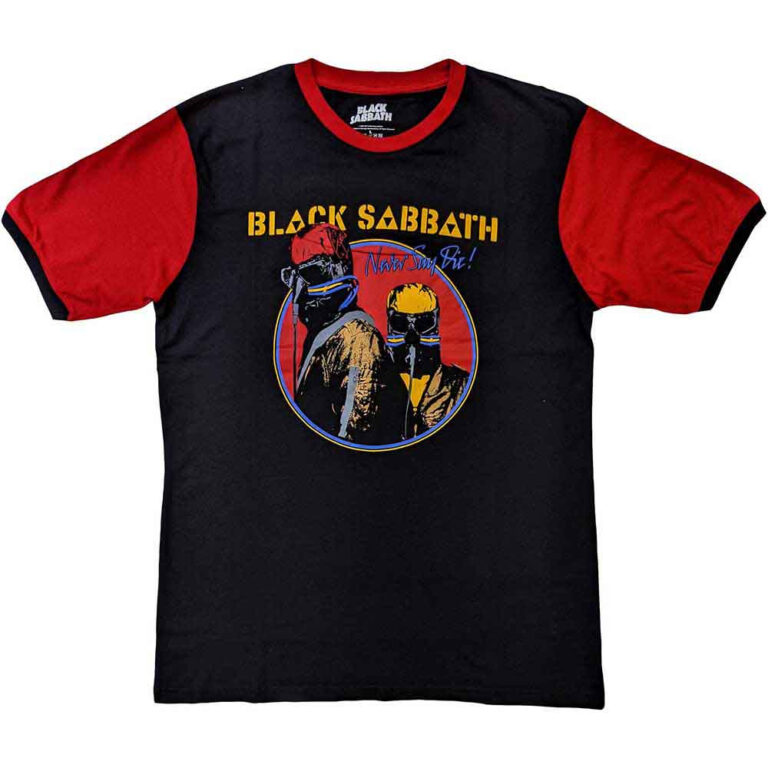 Black Sabbath Never Say Die Black & Orange Ringer T-Shirt