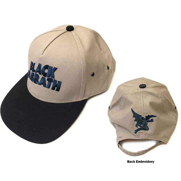 Black Sabbath Wavy Logo Black & Sand Snapback Cap