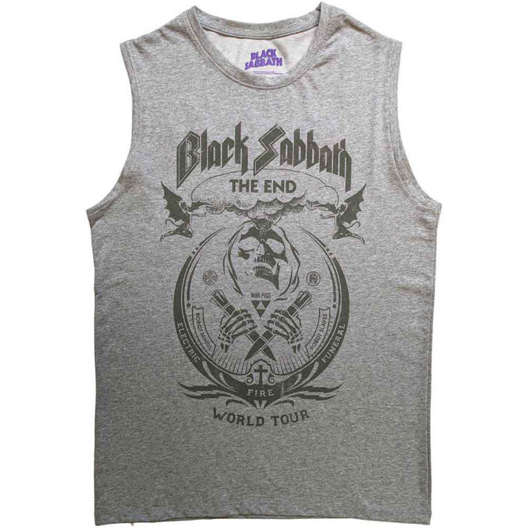 Black Sabbath The End Mushroom Cloud Grey T-Shirt