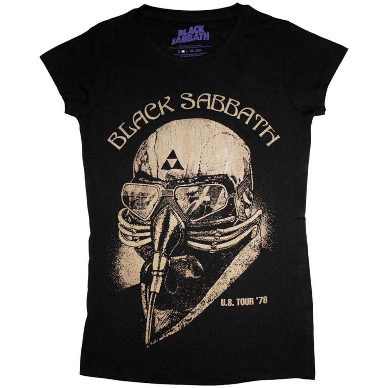 Black Sabbath US Tour 1978 Black Skinny Fit Ladies T-Shirt