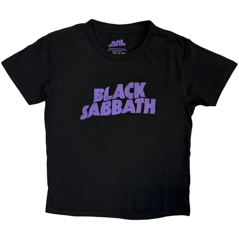 Black Sabbath Wavy Logo Black Kids T-Shirt