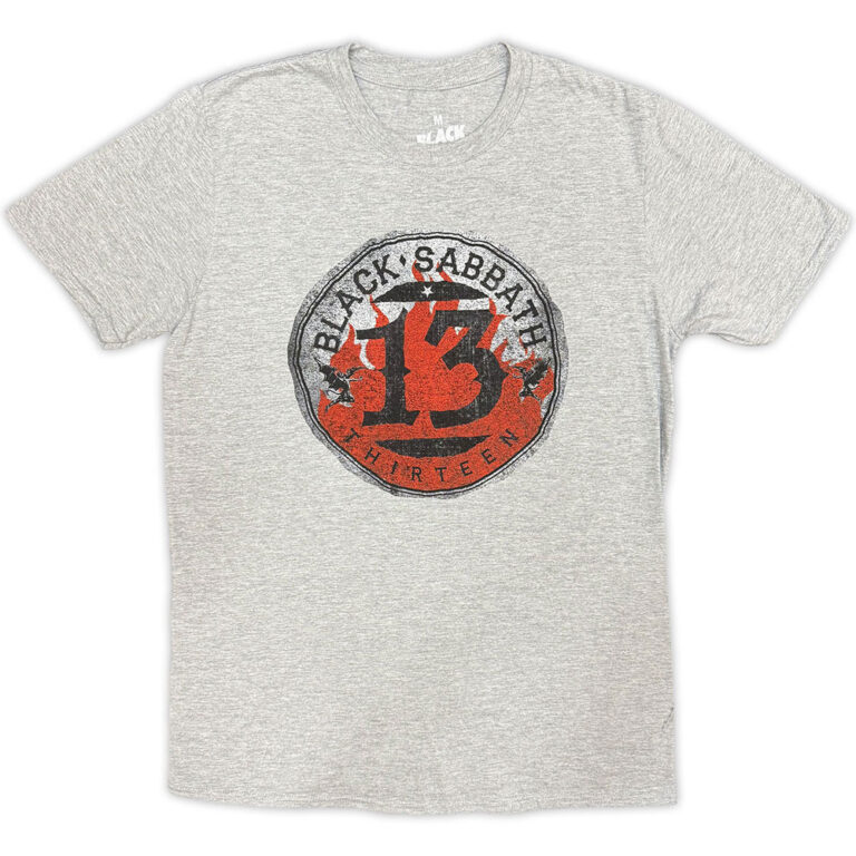 Black Sabbath 13 Flame Circle Grey T-Shirt