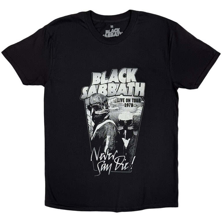 Black Sabbath Never Say Die Grey Tone Black T-Shirt