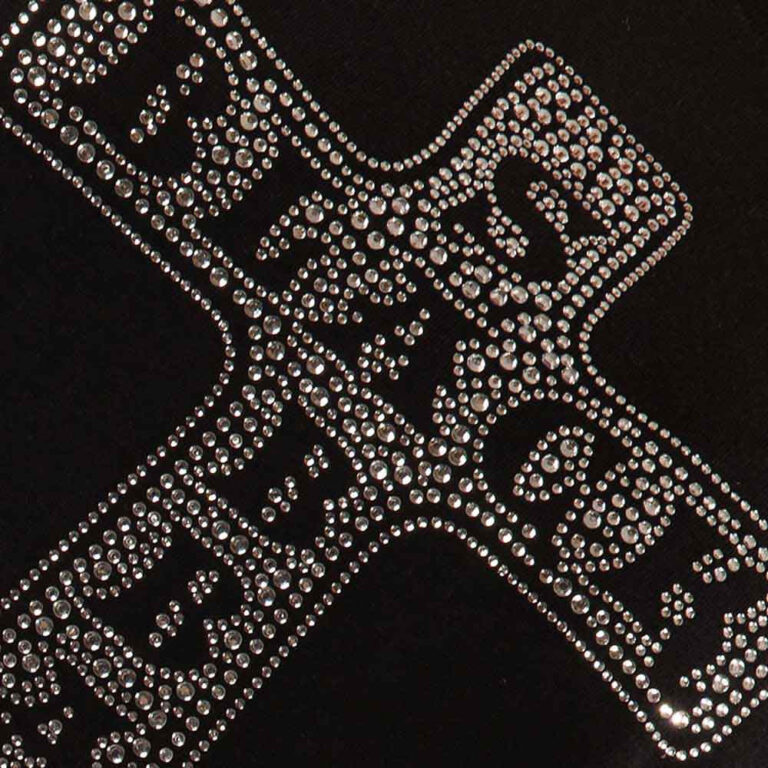 Black Sabbath Cross Black Embellished Ladies T-Shirt