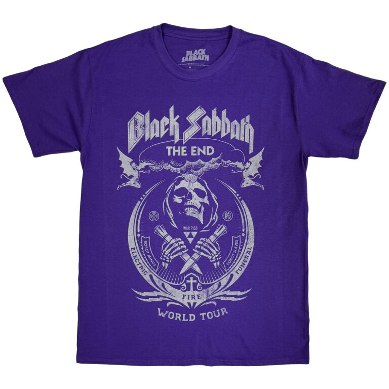 Black Sabbath The End Mushroom Cloud Purple T-Shirt