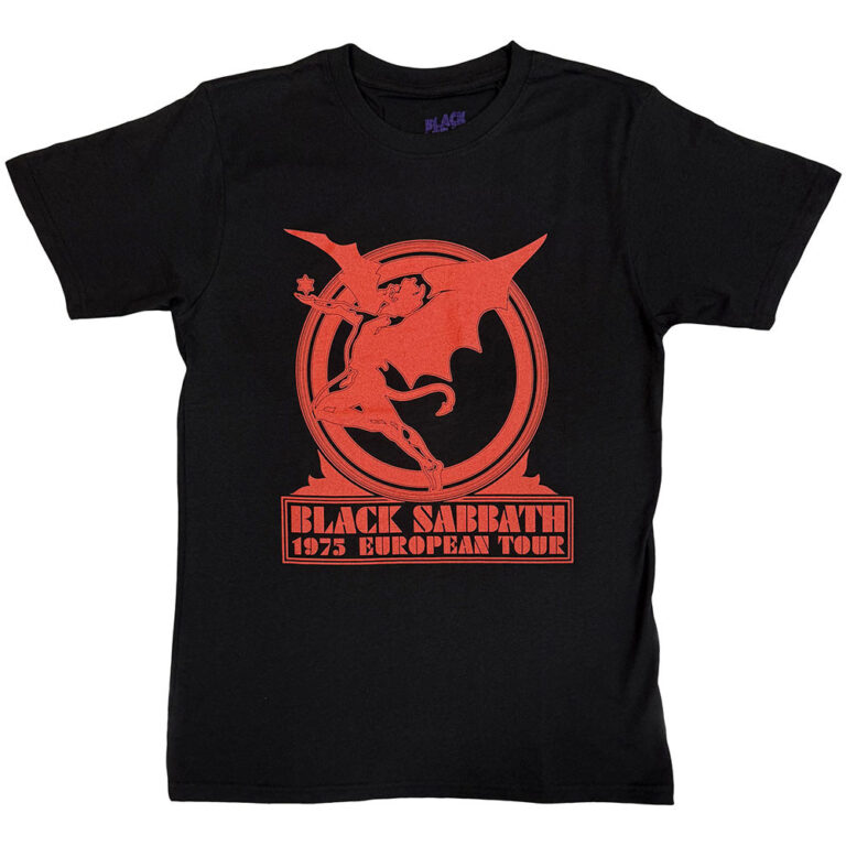 Black Sabbath Europe ’75 Black T-Shirt