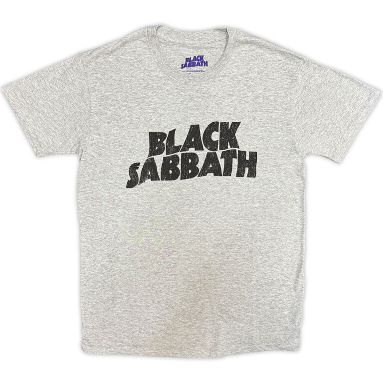 Black Sabbath Black Wavy Logo Grey T-Shirt