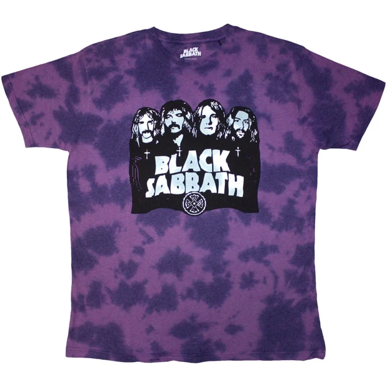 Black Sabbath Band & Logo Purple Wash Collection Kids T-Shirt