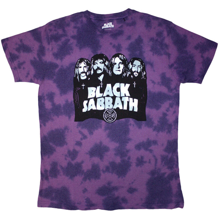 Black Sabbath Band & Logo Purple Wash Collection T-Shirt