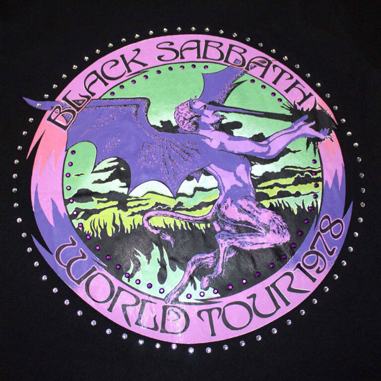 Black Sabbath Tour ’78 Black Embellished Kids T-Shirt