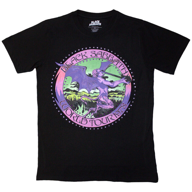 Black Sabbath Tour ’78 Black Embellished T-Shirt