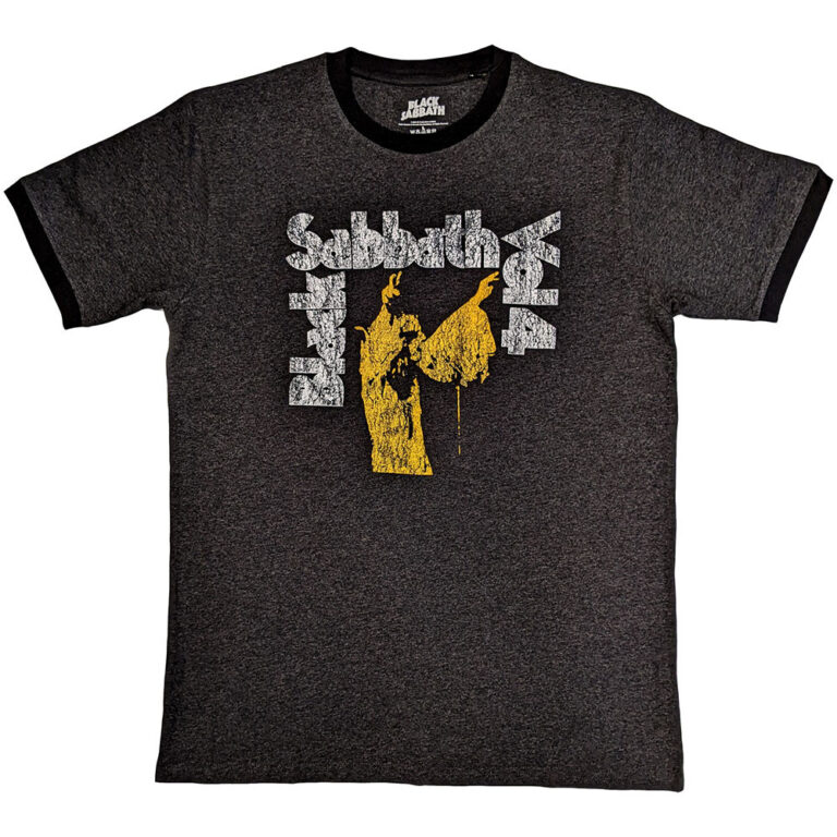 Black Sabbath Vol 4 Charcoal Grey Ringer T-Shirt