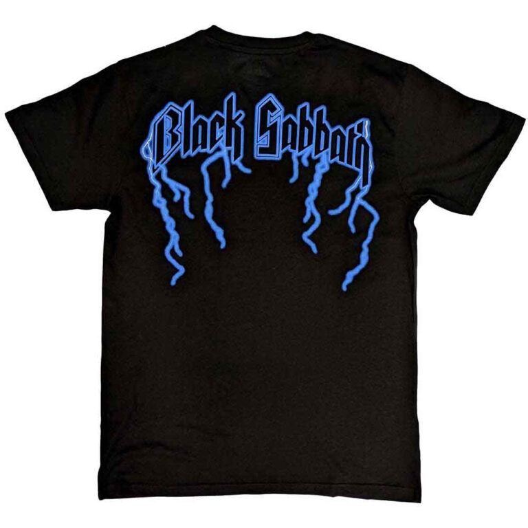 Black Sabbath Lightning Henry Black Back Print T-Shirt
