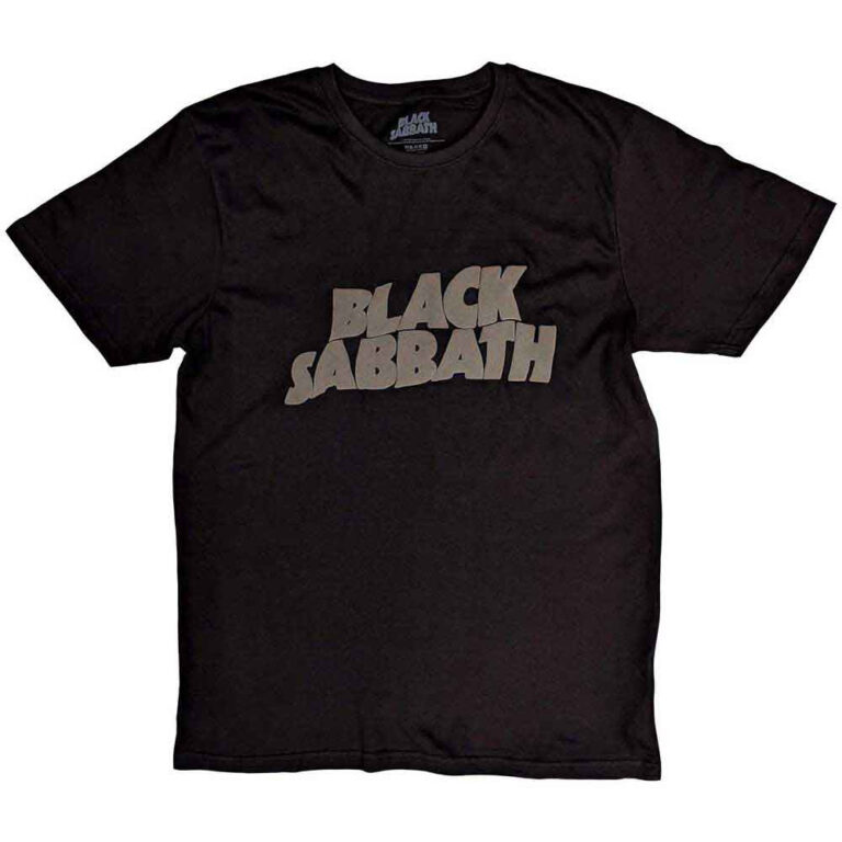 Black Sabbath Wavy Logo Black Hi-Build T-Shirt
