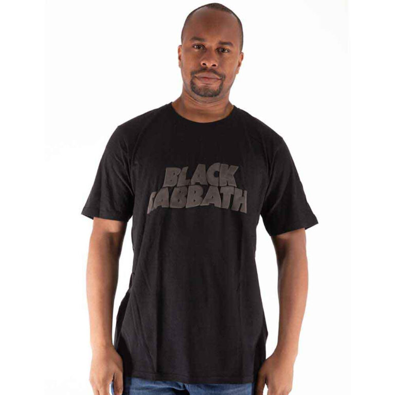 Black Sabbath Wavy Logo Black Hi-Build T-Shirt