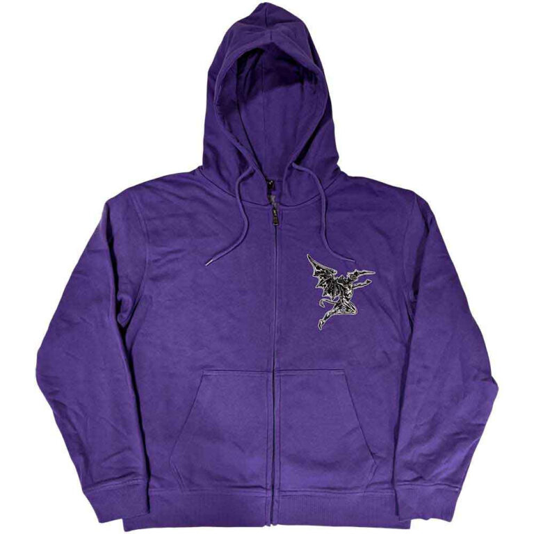 Black Sabbath Henry Pocket Logo Purple Back Print Zip Hoodie