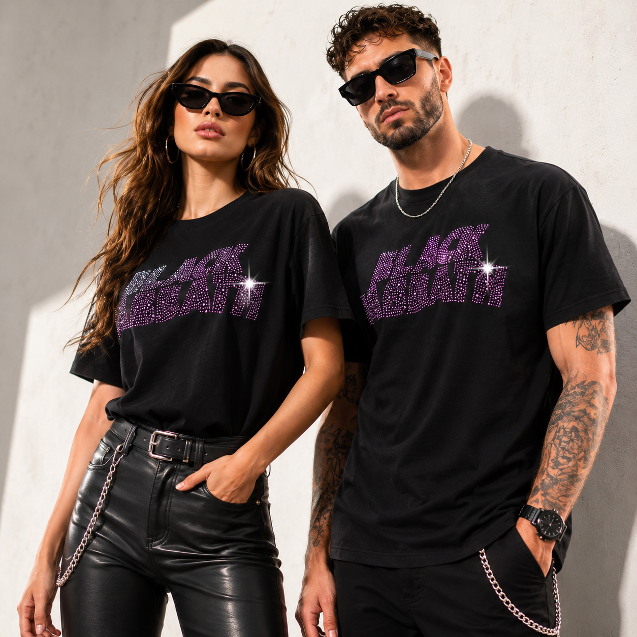 Black Sabbath Wavy Logo Black Embellished T-Shirt