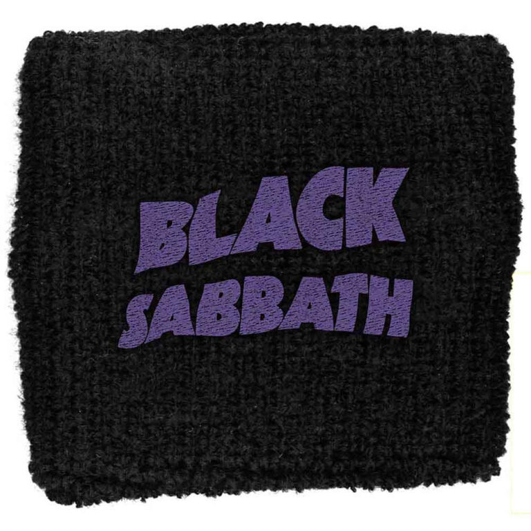 Black Sabbath Embroidered Wristband: Purple Wavy Logo Embroidered Wristband