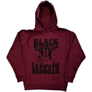 Black Sabbath Band and Logo Maroon Red Pullover Hoodie