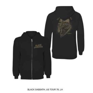Black Sabbath Tour 1978 Black Back Print Zip Hoodie