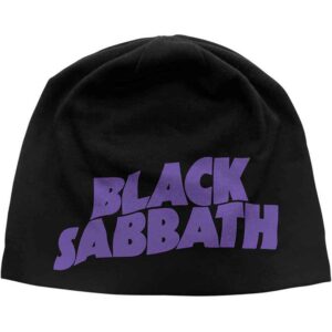 Black Sabbath Unisex Purple Logo JD Print Black Beanie Hat